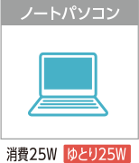 ノートパソコン　消費25W　ゆとり25W